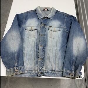 Mens Polo Jeans type 3 Classic Blue Denim Jacket Trucker Style Vintage Wash